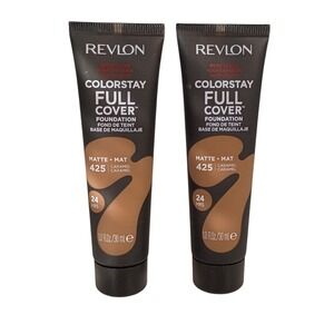 Revlon ColorStay Full Cover Foundation Matte 425 Caramel 1 oz Ea 2pcs New